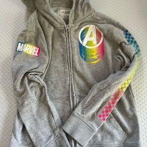 GAP Kids Gray Hoodie with Colorful Marvel Design